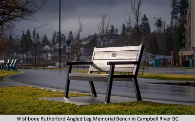Wishbone Rutherford Angled Leg Memorial Bench in Campbell River BC